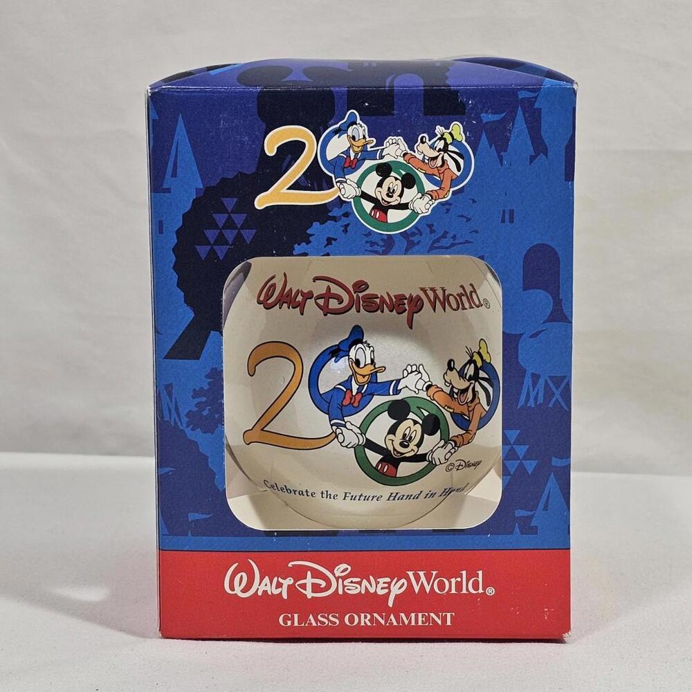 Vintage Walt Disney World 2000 Millennium Glass Ball Christmas Tree Ornament